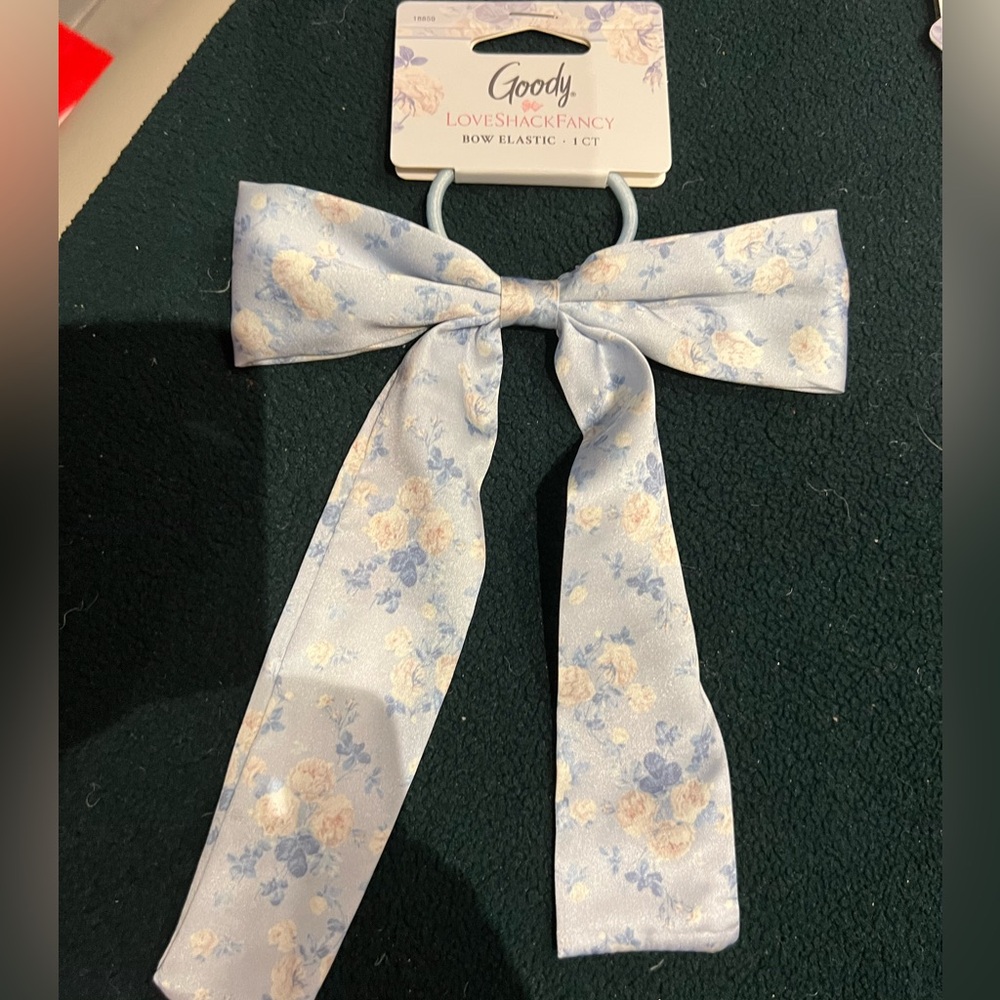 Love Shack Fancy Blue Floral Bow
